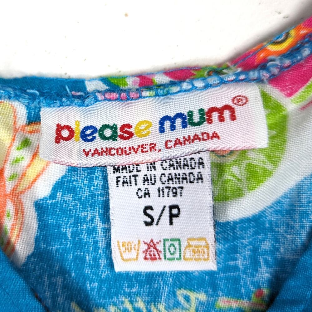 Vtg Please Mum Dress Girls Sz Small 4T Y2K Sundress Wrap Butterfly Bright - Picture 6 of 6